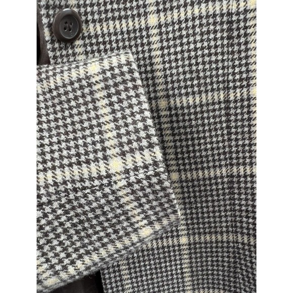 Pendleton Women's 100% Wool Cropped Blazer Herringbone Check Brown Size 14 EUC - Picture 6 of 9